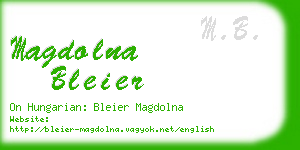 magdolna bleier business card